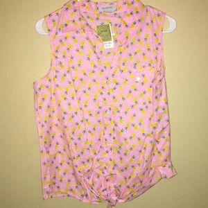 Pink Tank with baby pineapples